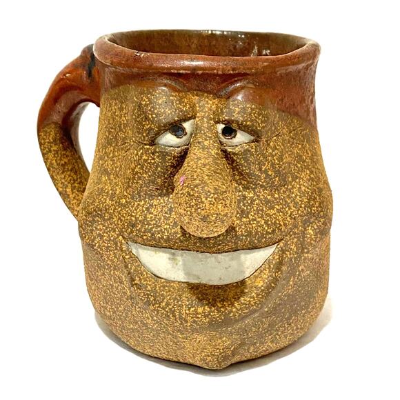 Vintage Studio Art Pottery Ugly Face Coffee Tea Mug Funny Whimsical - Picture 8 of 9